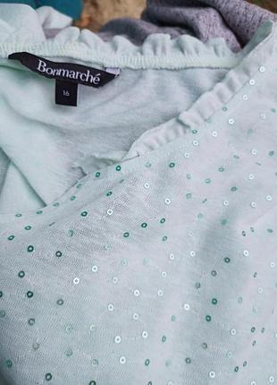 Батал !новая футболка с пайетками ,16разм,52-56, bonmarche.