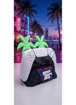 Держатель для геймпада dualsense ps5 «palm tree vice city edition» в стиле gta vi