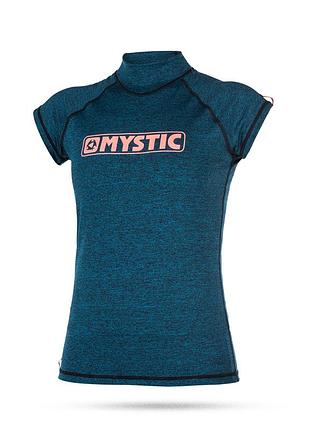 Женская солнцезащитная футболка оргард с коротким рукавом mystic star rashvest women в меланжевом оттенке (teal)