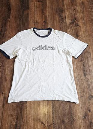 Мужская уникальная футболка adidas с крупным лого оригинал