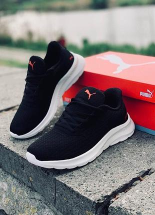 Жіночі бігові кросівки puma чорні з червоним | 35–41 женские кроссовки легкие удобные новинка