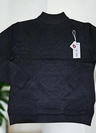 Женский свитер полугольф черного цвета kiss me xl-xxl