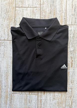 Чоловіча чорна спортивна футболка поло adidas 2xl — ідеальний стан!