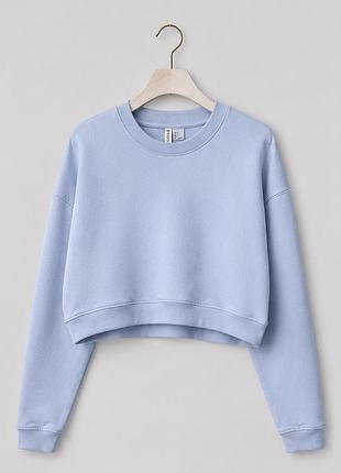 Ніжно-блакитний укорочений світшот h&m