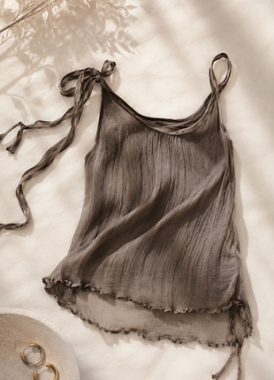 Серый топ из натурального шелка intimissimi