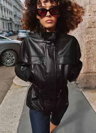 Кожанка шкіряна куртка курточка zara зара