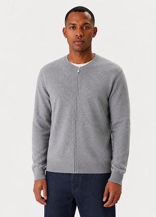 Кардинан джемпер чоловічий сірий zara шерсть вовняний