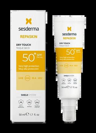 Сонцезахисний крем-гель spf 50 sesderma repaskin dry touch facial 50 мл
