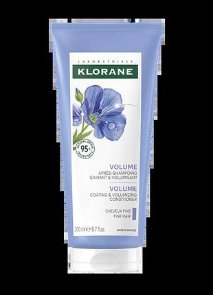 Бальзам-ополіскувач для об'єму волосся klorane baume après-shampooing aux fibres de lin 200 мл