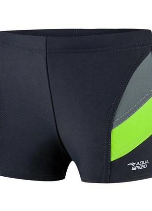 Плавки боксери для хлопчиків для плавання aqua speed andy 5593 сірий-зелений діт 349-38 (оригінал) 140 см