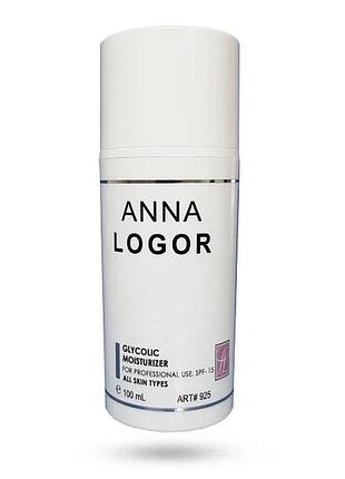 Зволожувальний крем із гліколевою кислотою anna logor glycolic moisturizer cream 100 мл (al925)