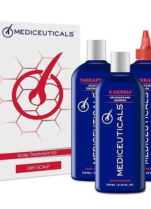 Набір для сухої шкіри голови scalp treatment kit dry scalp mediceuticals 3х250 мл