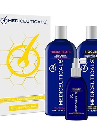 Набір проти випадіння та стоншення волосся у чоловіків advanced hair restoration kit mediceuticals 2х250 мл +125 мл
