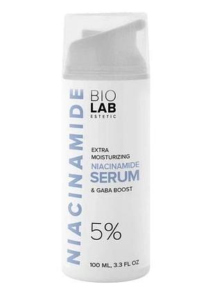 Екстра зволожуюча сироватка-бустер з ніаціамідом 5% extra noisturizing serum boost biolab estetic 100 мл