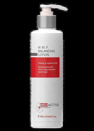 Балансувальний тонік з фруктовими кислотами medactive м.m.f. balancing lotion peeling & balance ана,250мл