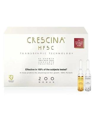 Средство для росту та против выпадения волосся для женщин hfsc transdermic complete treatment 200 crescina 10+10 ампул