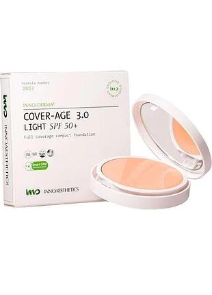Крем-пудра spf 50+ та hevl с свитлим тоном epigen coverage 3.0 light spf 50+ innoaesthetics 14г (id023/ep006)