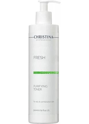 Тонік для очищення жирної шкіри з лемонграсом christina fresh purifying toner 300 мл