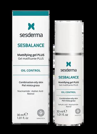Сесдерма sesbalance интенсивний матующий гель для комбинированной та жирной кожи sesderma sesbalance mattifying gel plus 30 мл