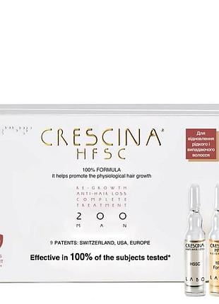Средство для росту та против выпадения волосся для мужчин hfsc transdermic complete treatment 200 crescina 10+10 ампул
