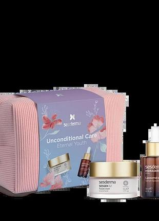 Антивіковий набір sesderma unconditional care pack (крем + ліпосомальна сироватка)
