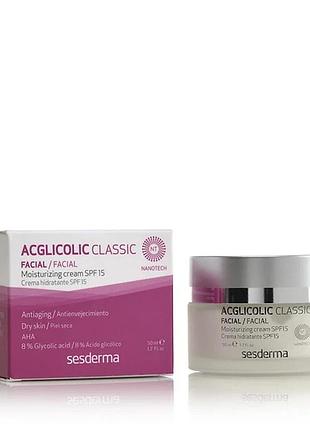 Зволожующий крем sesderma acglicolic classic moisturizing cream spf 15 50 мл