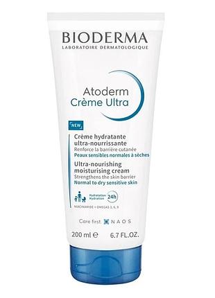 Крем ультрапоживний увлажняющий для обличчя та тела bioderma atoderm creme ultra 200 мл