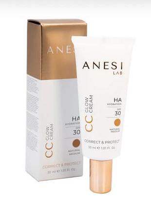 Тональний крем cc glow cream anesi lab відтінок середній 50 мл