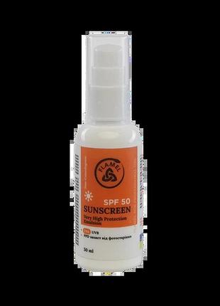 Сонцезахисна емульсия для обличчя spf50+ flamel sunscreen 50 мл