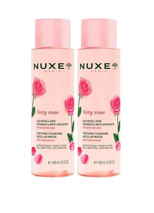 Набір міцелярна вода nuxe very rose soothing micellar water 2*400 мл
