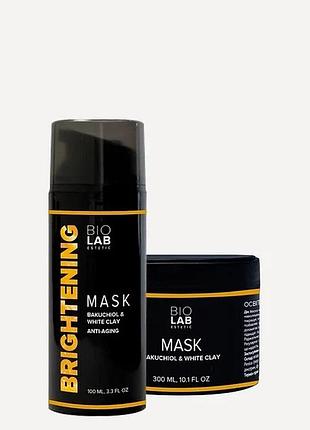 Освітлююча маска з бакучиолом та білою глиною brightening mask biolab estetic 100 мл