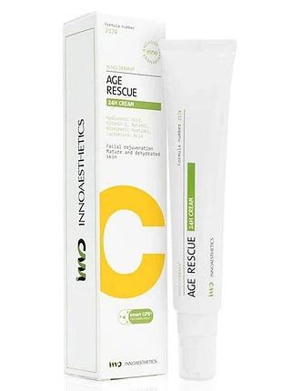 Крем для омолодження кожи та pre-peel терапий age rescue 24h cream innoaesthetics 50 мл (id009)