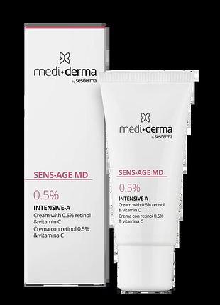 Интенсивний антивозрастной крем для обличчя medi+derma antiaging intensive facial cream 0,5% 30 мл
