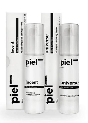 Базовий комплекс косметики piel cosmetics для чоловичой кожи men piel сироватка та крем