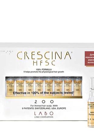 Средство для росту волосся для мужчин hfsc transdermic 200 crescina 20 ампул