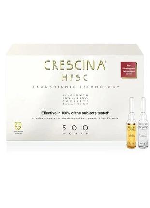 Засіб для росту та проти випадіння волосся для жінок hfsc transdermic complete treatment 500 crescina 10+10 ампул