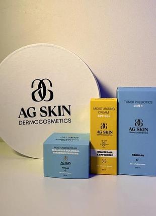 Набір для зволоження та відновлення мікробіому шкіри skin moisturizing set ag skin