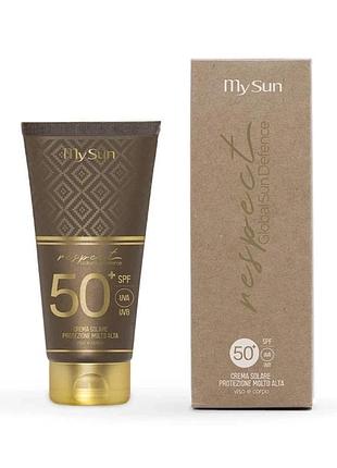 Сонцезахисний крем для обличчя і тіла spf50 respect global sun defense my sun 150 мл