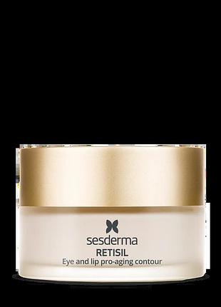 Інтенсивний омолоджувальний крем для шкіри навколо очей та губ sesderma retisil eye & lip pro-aging contour, 30 мл