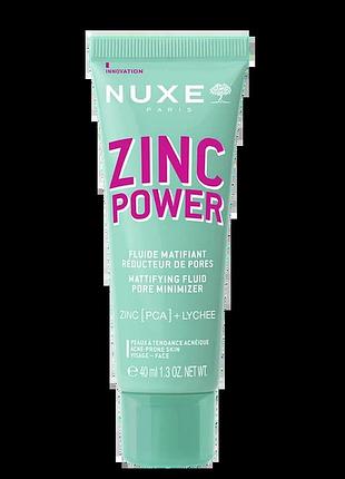 Матующий флюид для кожи склонной до акне nuxe zinc power mattifying fluide 40 мл