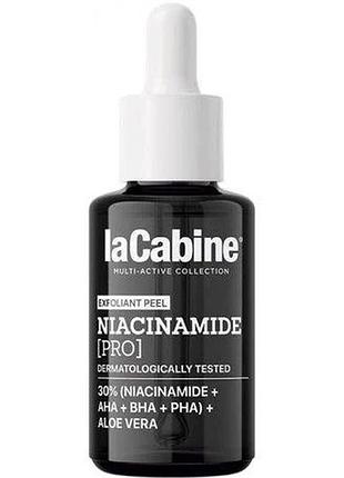Пілінг-сироватка для вирівнювання тону шкіри niacinamide pro peeling lacabine 30 мл