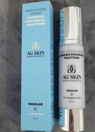 Увлажняющий крем з церамидами та биологичними фракциями канабису moisturising cream cannabis biological fractions ag skin 50 мл