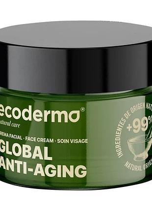 Антивозрастной крем з олиею камелий та екстрактом индийськой генциани global anti-aging ecoderma 50 мл