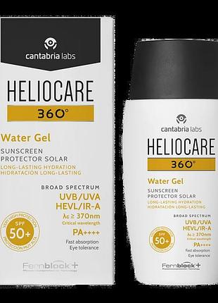 Сонцезахисний увлажняющий гель cantabria labs с spf 50+ heliocare 360º water gel 50 мл