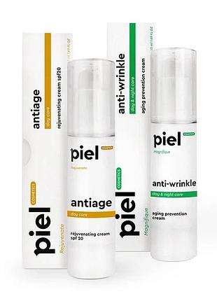 Комплекс piel cosmetics от перших ознак старения spf 20 дневной та ночной крем 2 шт