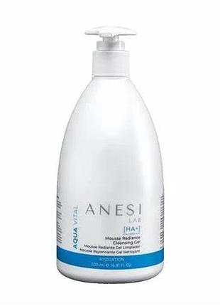 Зволожувальна пінка/ гель для вмивання обличчя mousse radiance cleansing gel/ foaming cleanser anesi lab 500 мл (anesi 014)