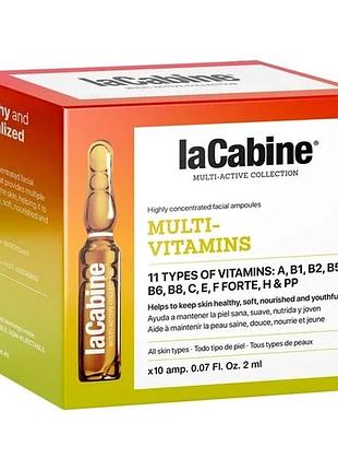 Висококонцентровані мультивітамінні ампули для обличчя multi-vitamins lacabine 10х2 мл