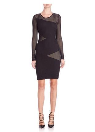 Приталена чорна сукня tanya mesh від bcbgmaxazria