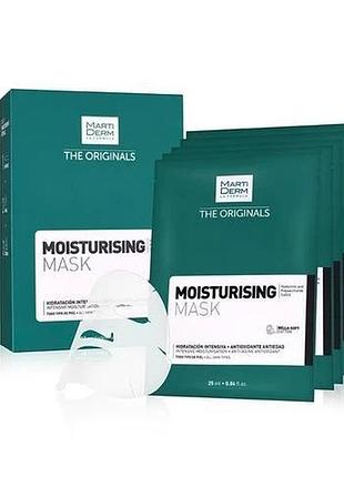Зволожуюча маска серветка з гіалуроновою кислотою martiderm the originals moisturising mask 10 шт