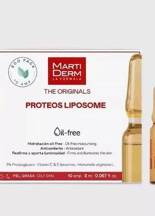 Ампулі для зайвої якості martiderm liposomes ampoules moisturizing and firming 10 ампул